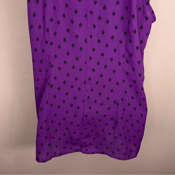 SMALL WORTHINGTON PURPLE SLEEVELESS BLOUSE FLOWY RUFFLE HALTER - Picture 9 of 12